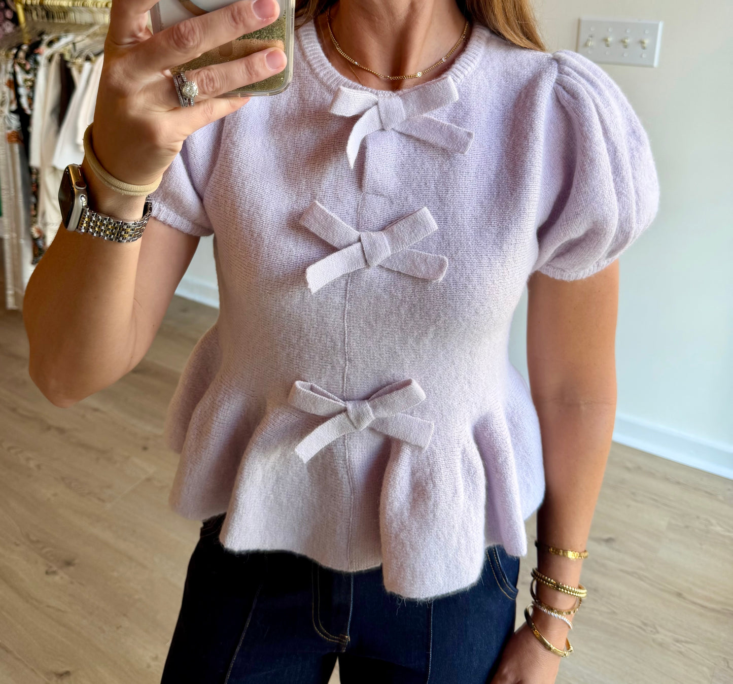 Lavender Puff Sweater