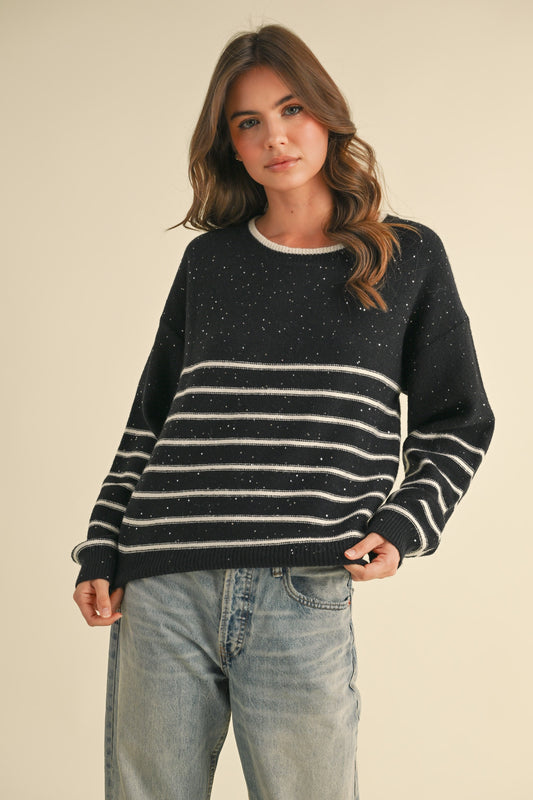 Striped Sequin Sweater