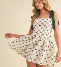 Bow Printed Mini Dress