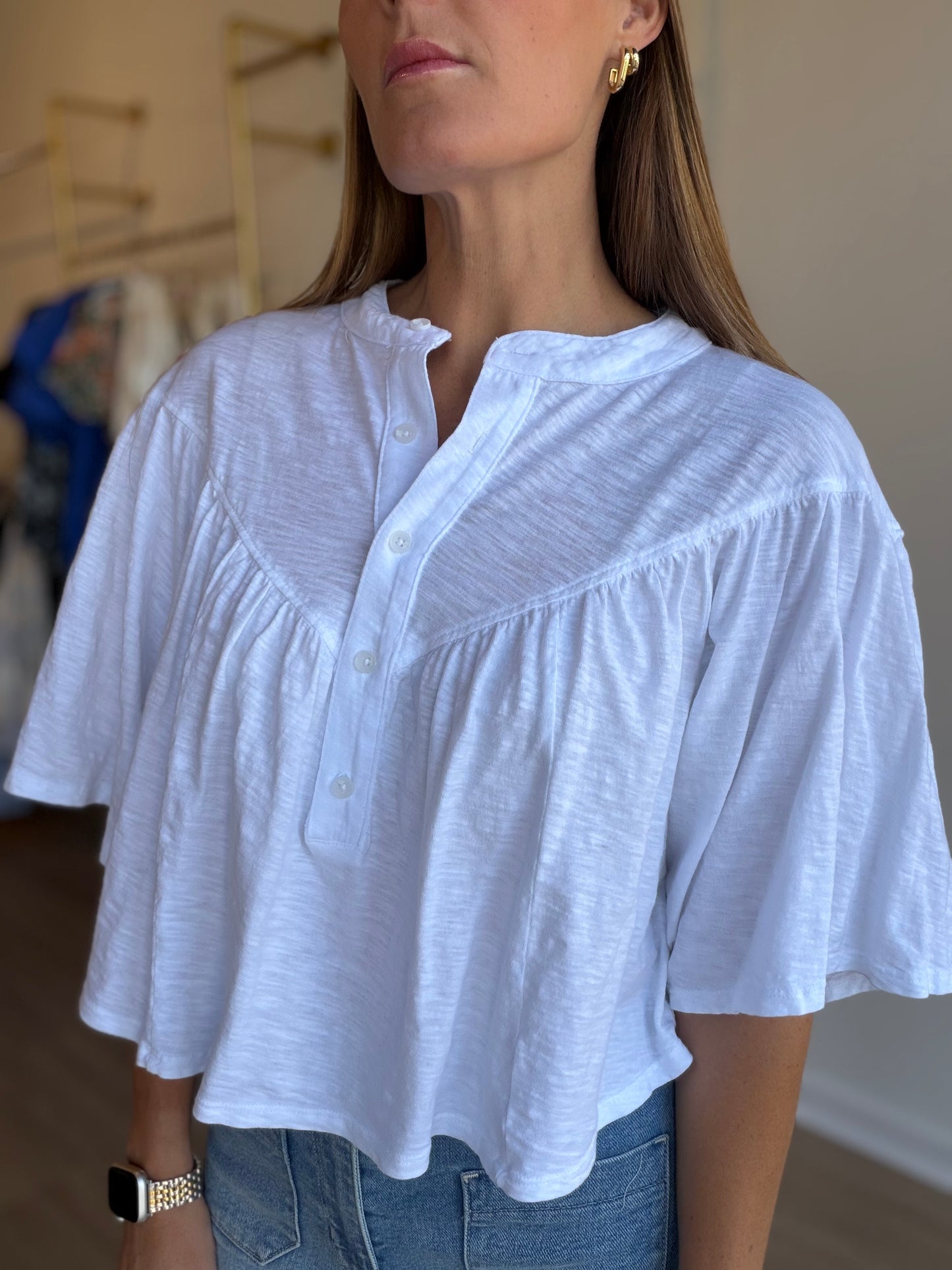 Yoke Henley Top