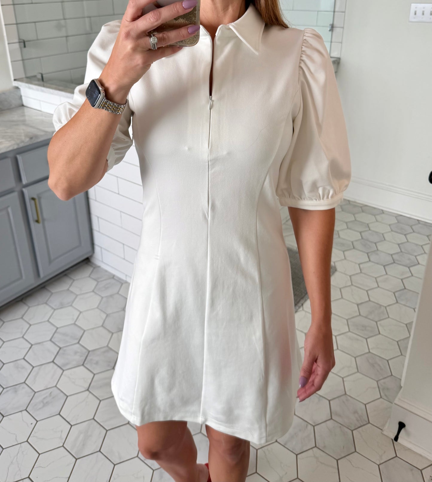 White Ponte Dress