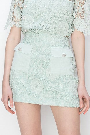 Made Minty Lace Skirt