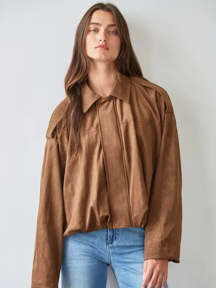 Rustic Spandex Suede Jacket