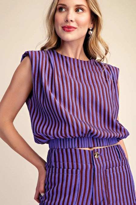 Padded Stripe Top