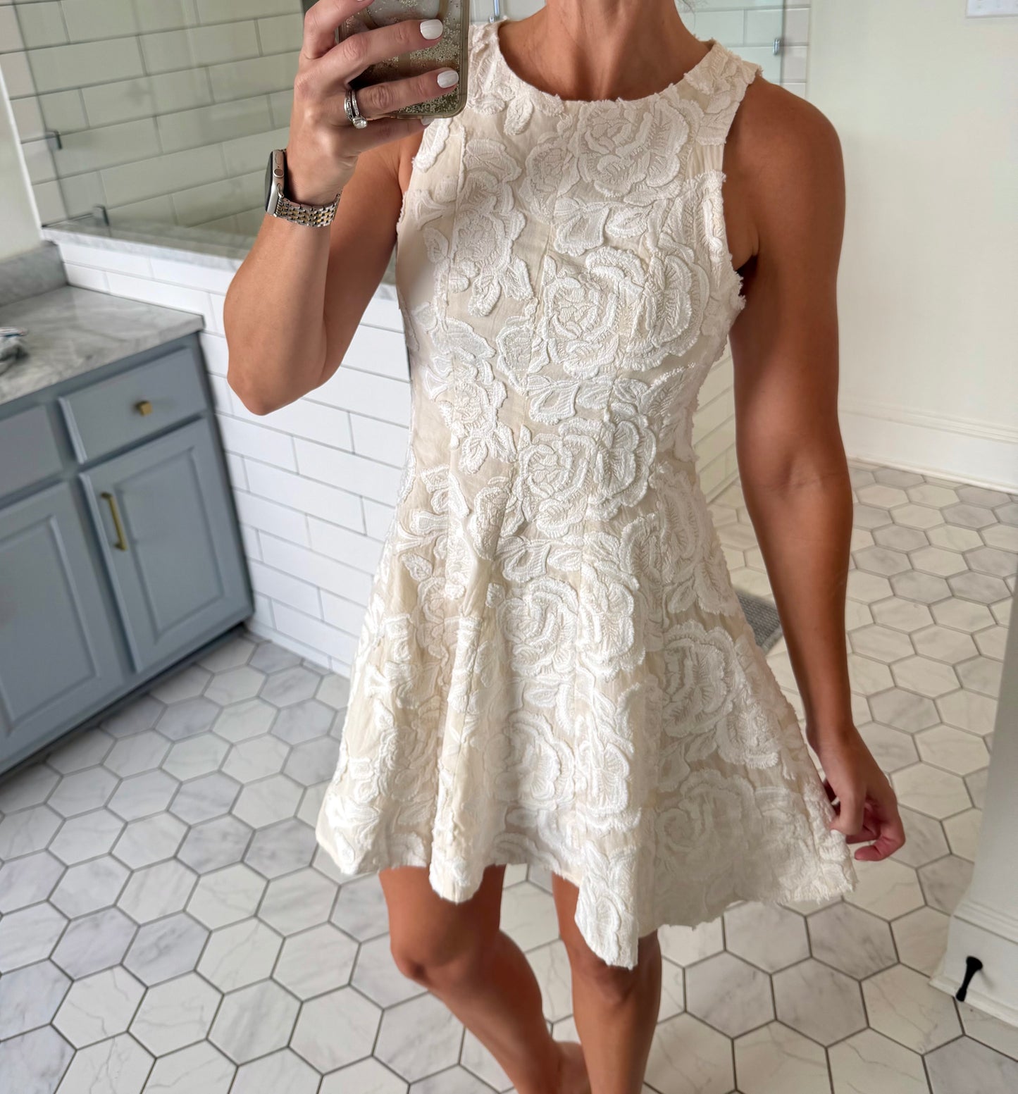 Cream Florals Dress