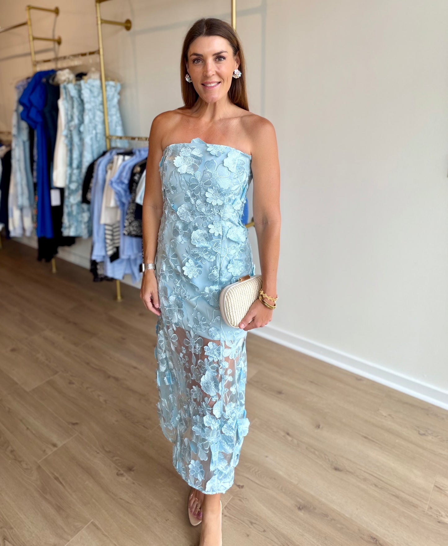 Floral Embroidered Midi Dress