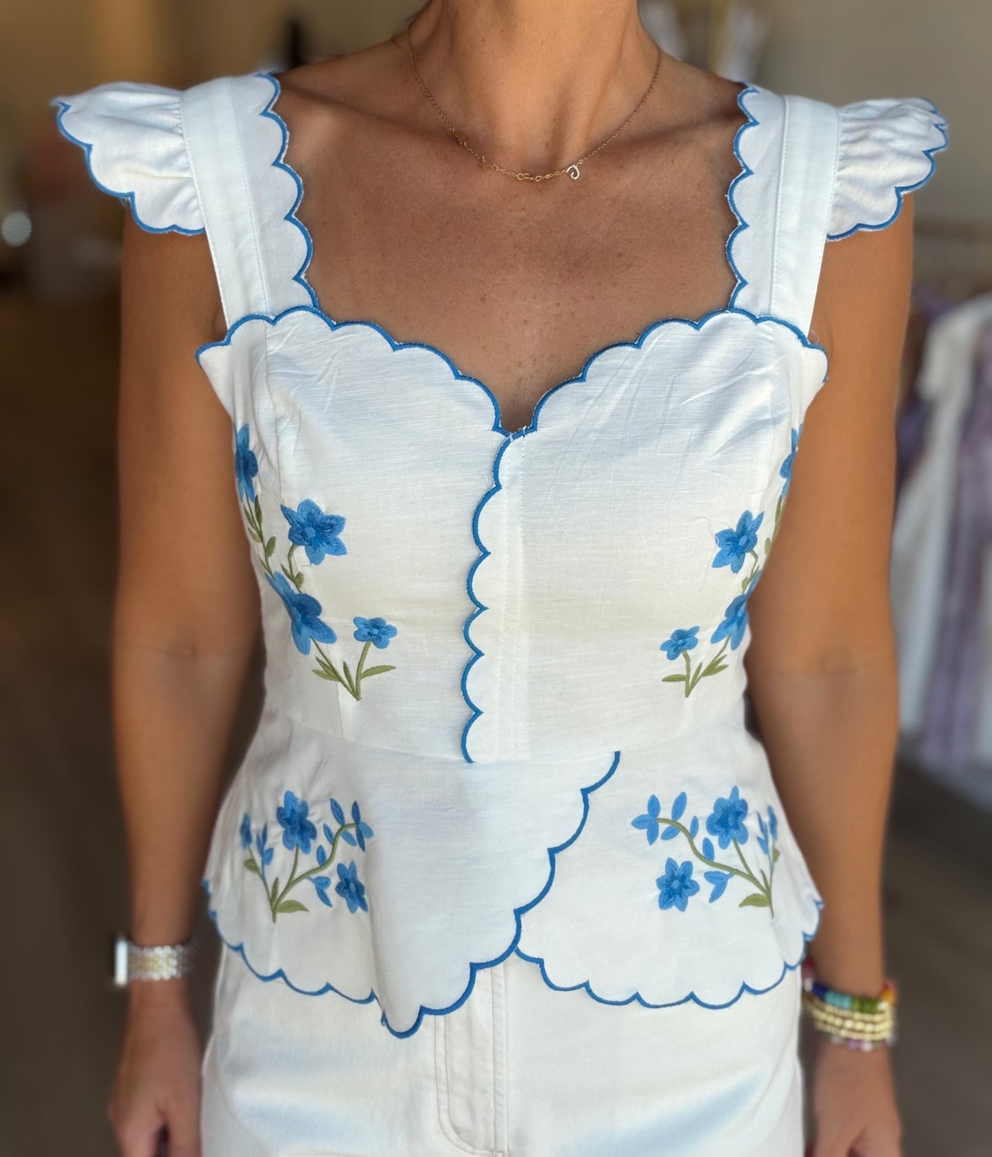 Floral Scallop Top