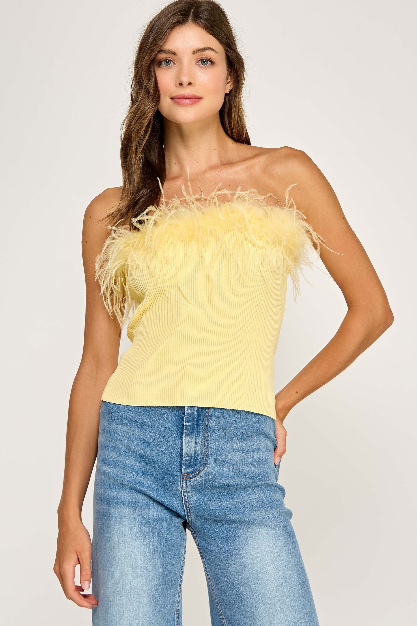 Feather Mardi Strapless