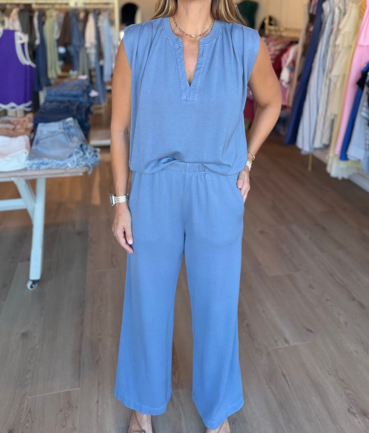 Gwen Split Neck Tee