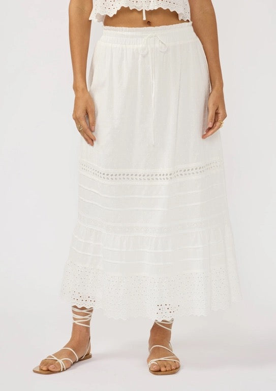 Eyelet Pintuck Skirt