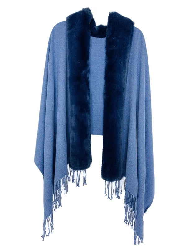 Fur Trim Shawl