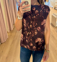 brown floral tank