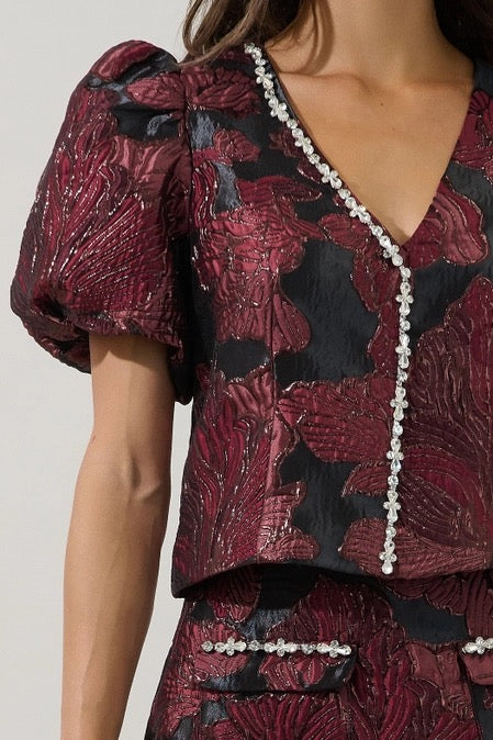 Burgundy Brushed Blouse