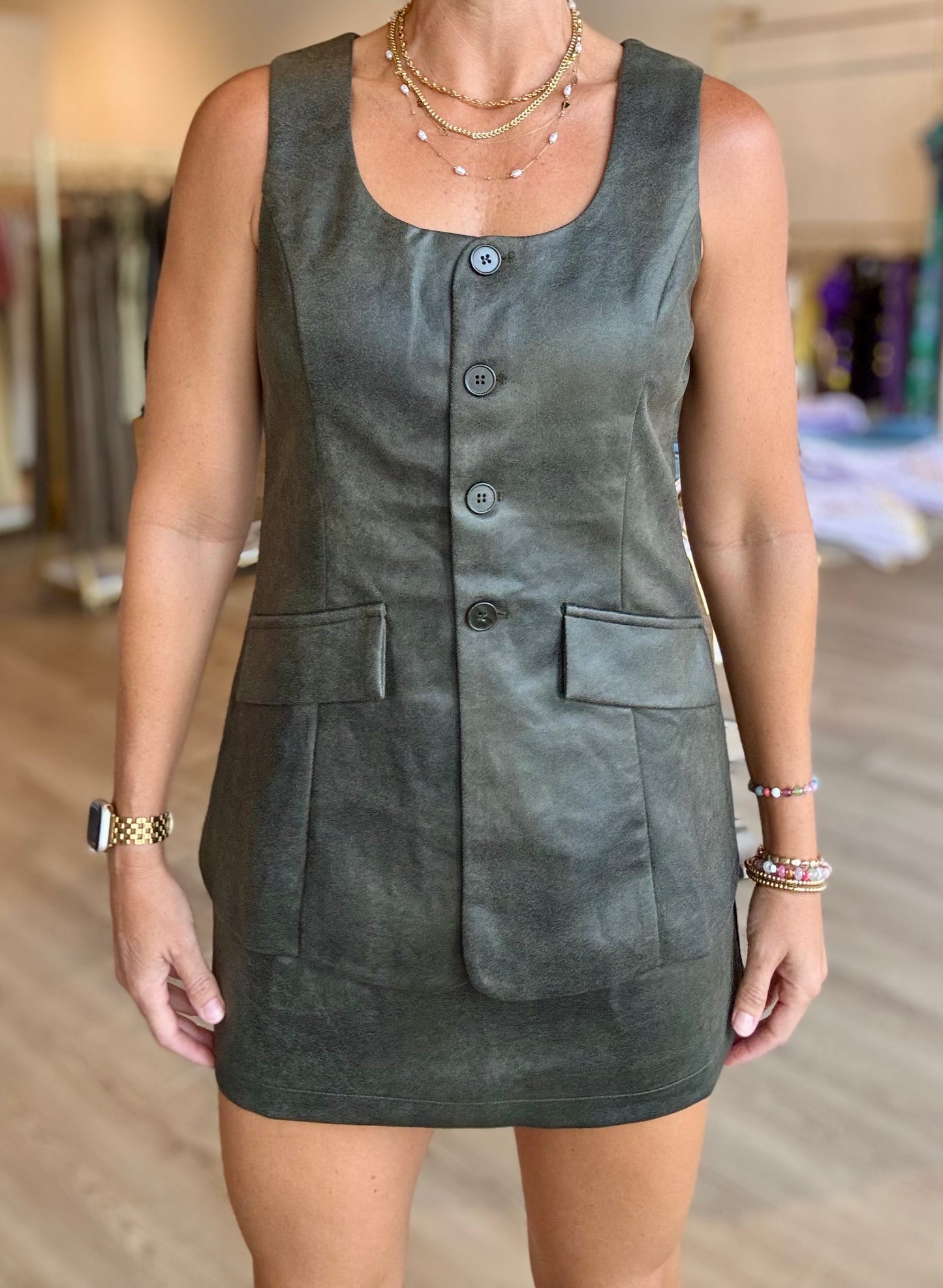 Angeline Suede Romper