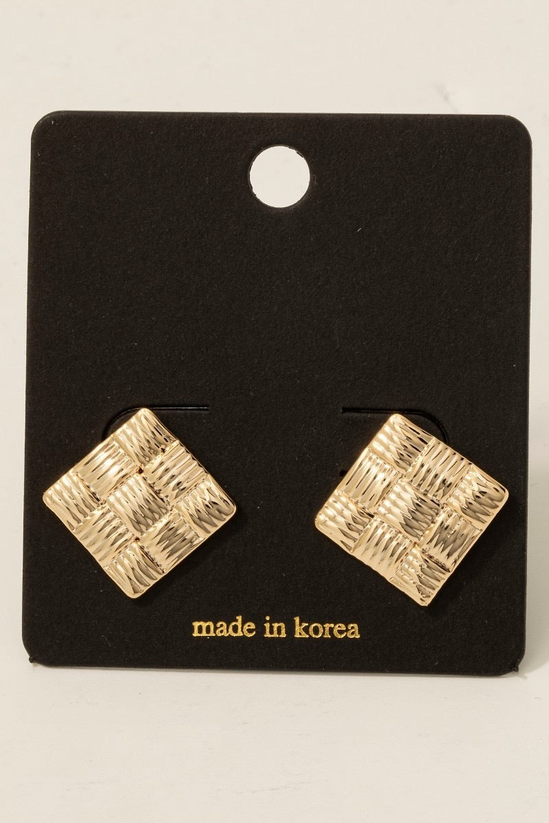 Woven Gold Stud