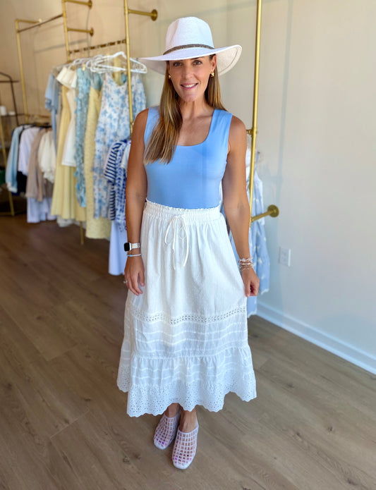 Eyelet Pintuck Skirt