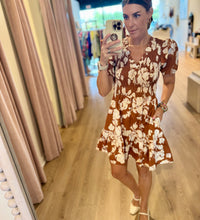 Fall Florals Ruched Dress