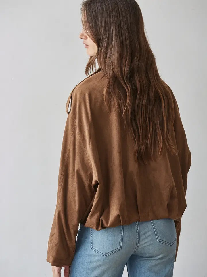 Rustic Spandex Suede Jacket