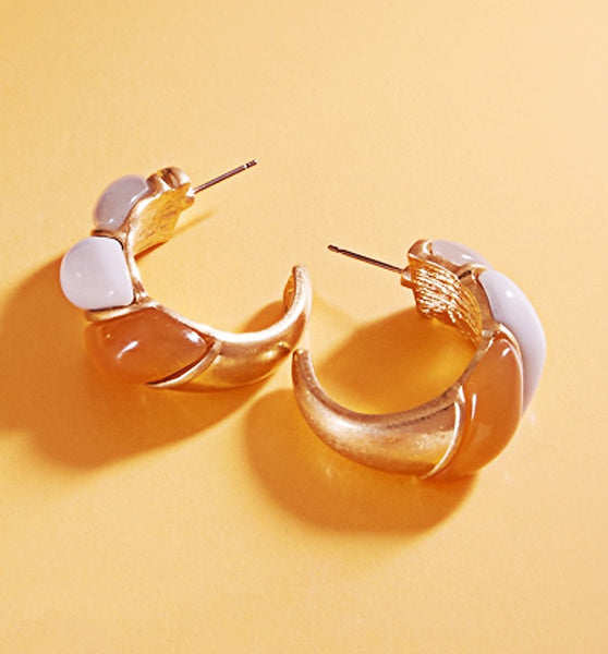 Resin Twist Hoop Earring