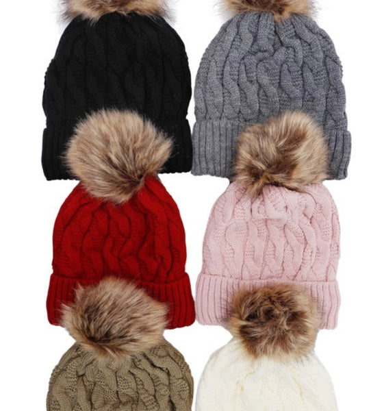 Fur Pom Pom Beanie