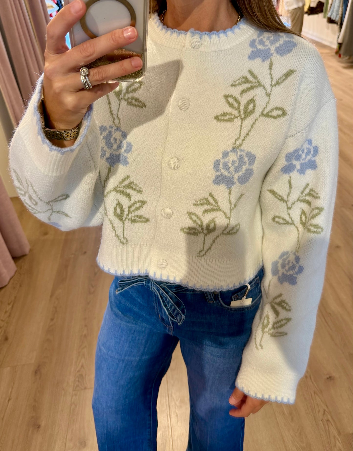 Floral Jacquard Cardigan
