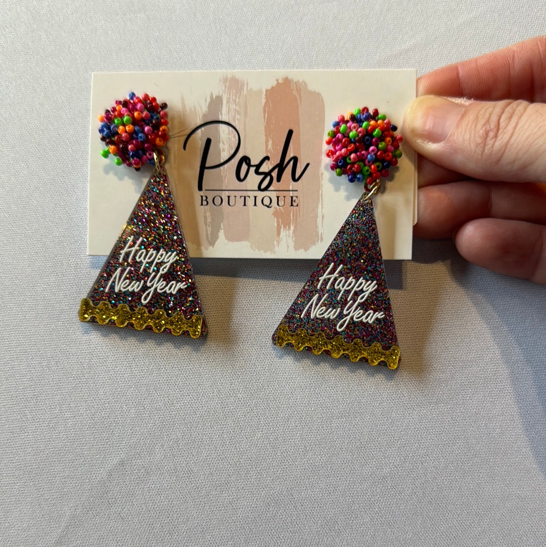 New Year Party Hat Earrings
