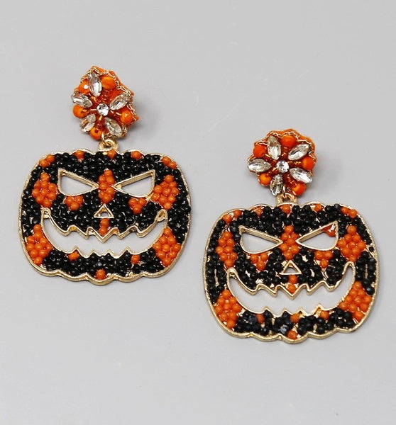 Halloween Pumpkin Seed Earring