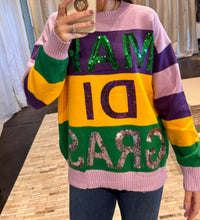 Mardi Gras Color Block Sweater