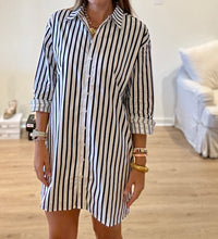 stripe shirt dress