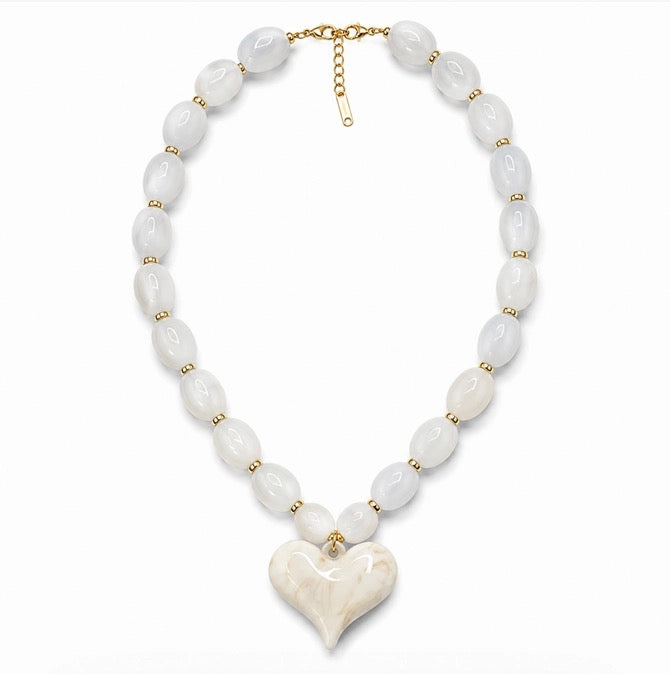 Marbled Heart Necklace