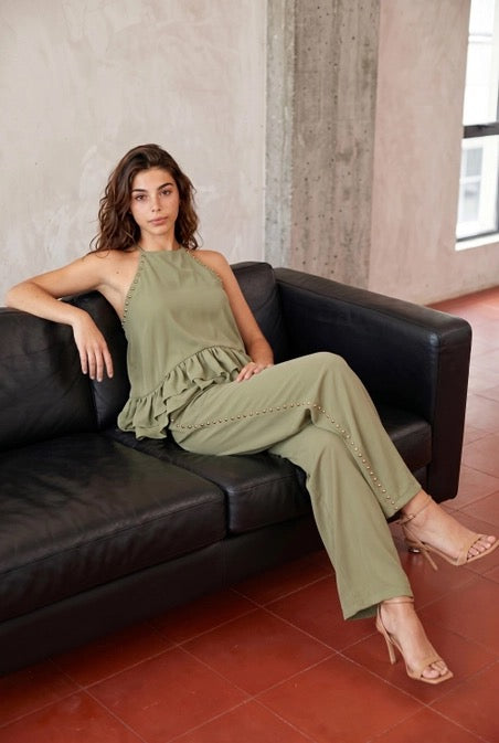 Sage Studded Halter