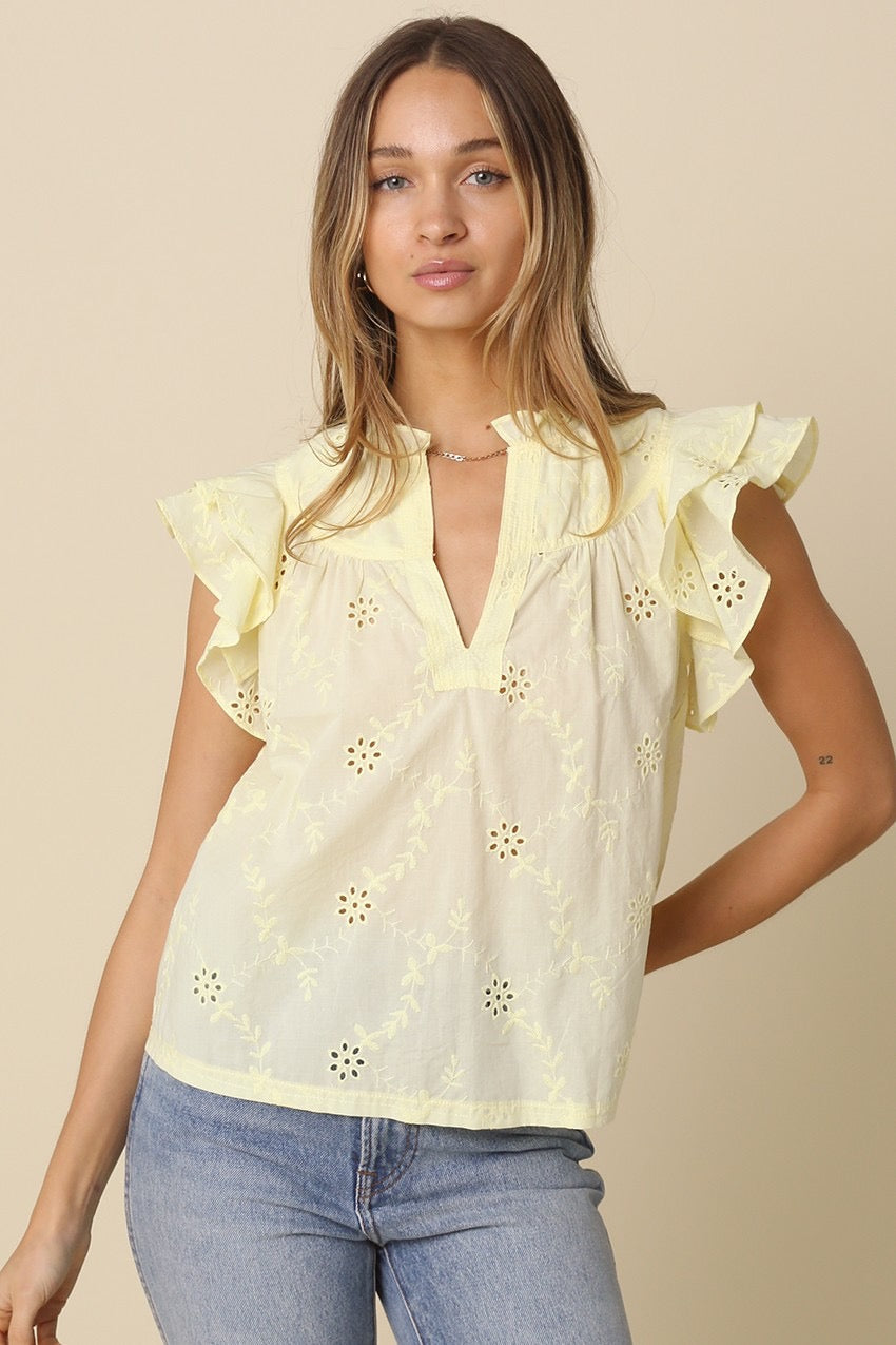 Yolo Eyelet Blouse
