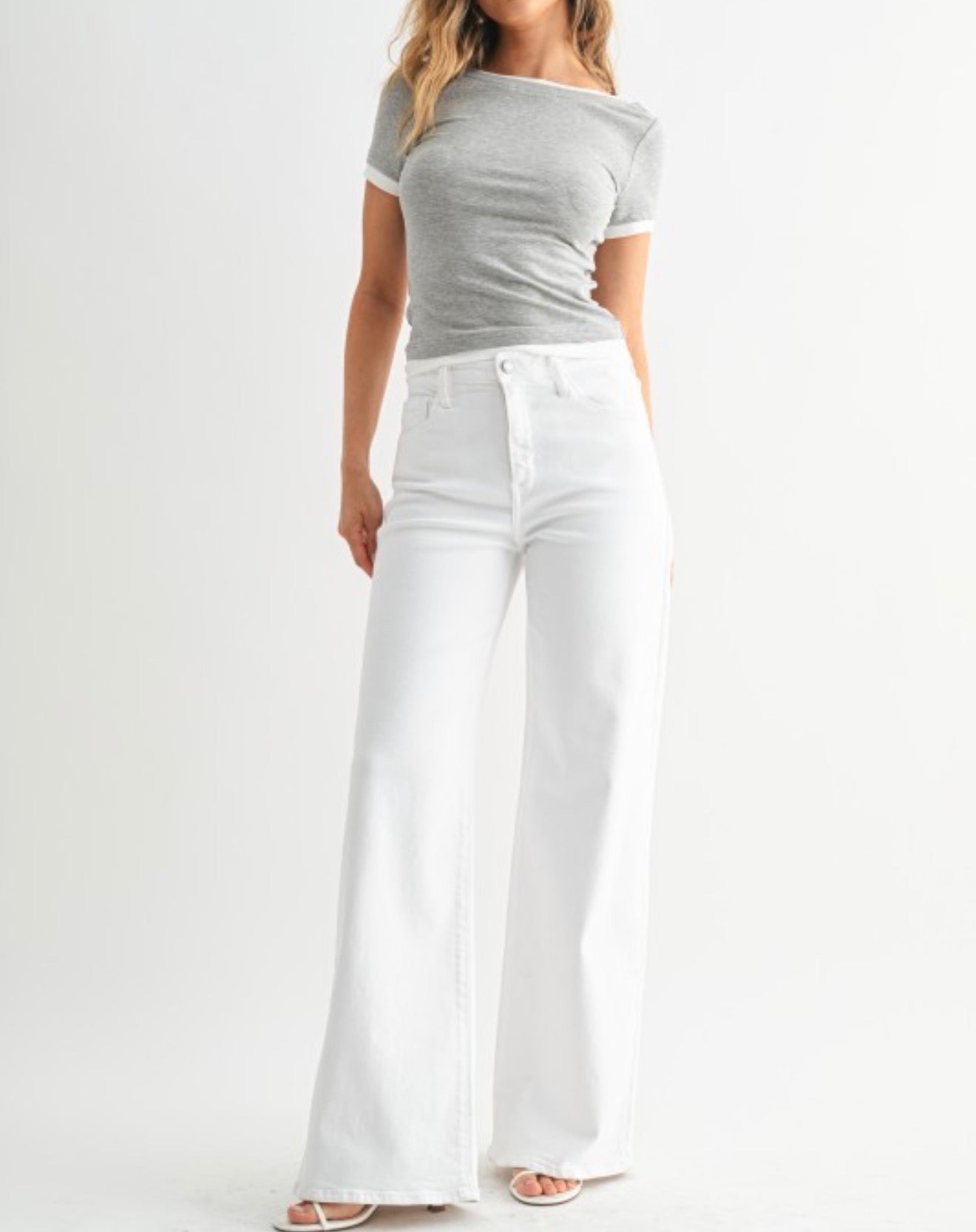 White Wide Leg Denim