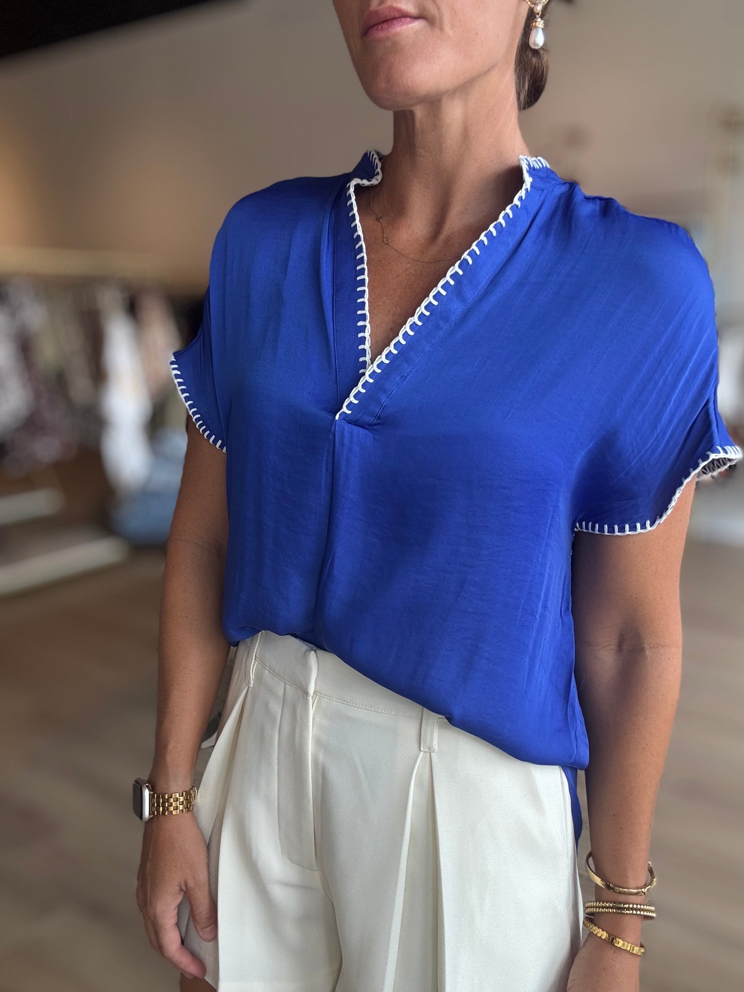 Capri Blue Blouse