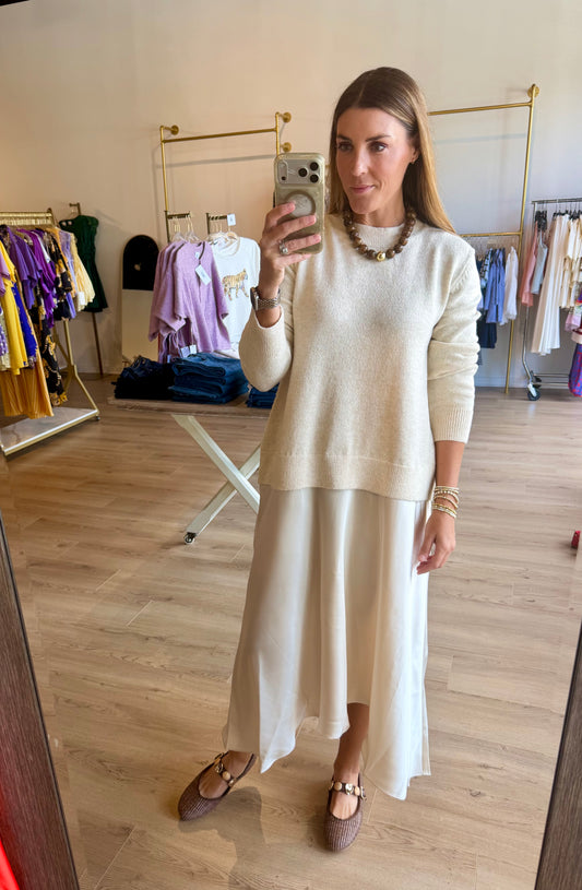 Knit Mix Midi Dress