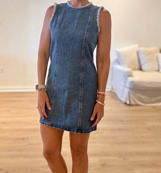 Denim Fringe Dress