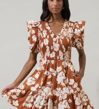 Fall Florals Ruched Dress