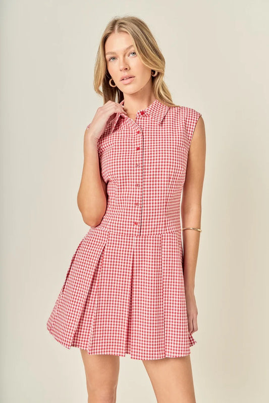 Red Plaid Mini Dress