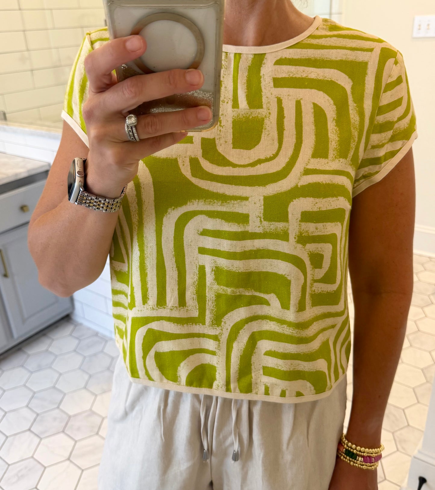 Matcha Maze Top