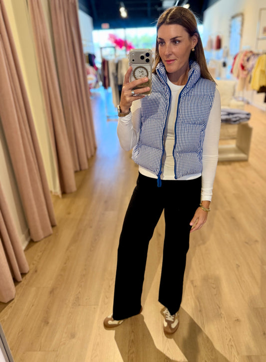 Gingham Puffer Vest