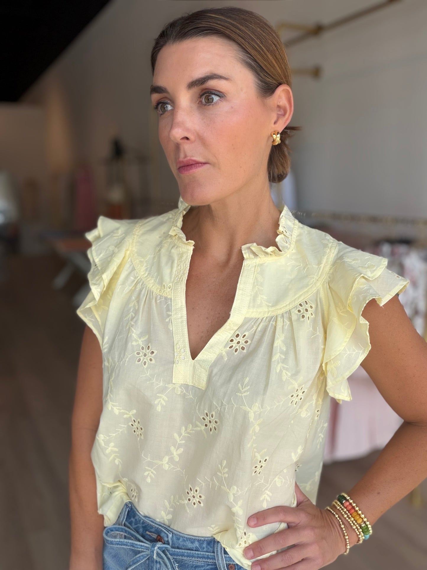 Yolo Eyelet Blouse