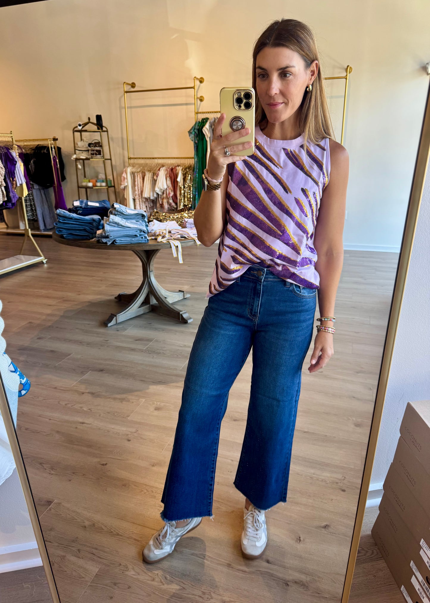 Sequin Tiger Stripes Tank