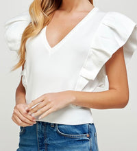 pleated sleeve knit top