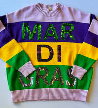 Mardi Gras Color Block Sweater