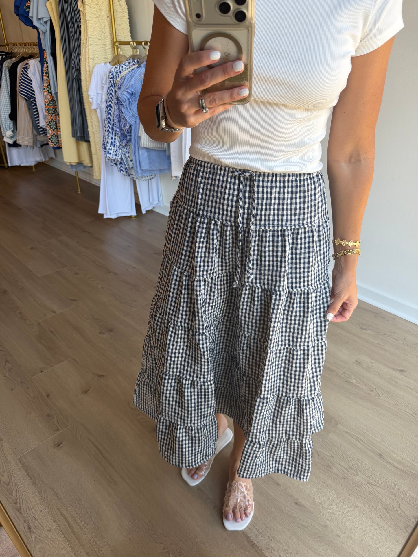 Gingham Tiers Midi