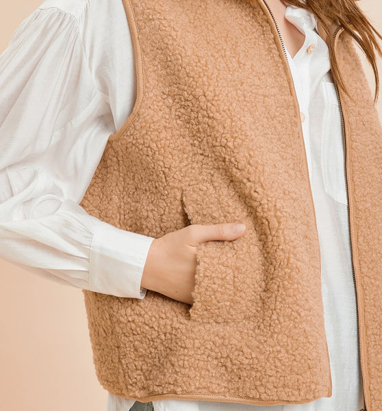 Camel Fleece Vest