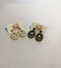 Seed Bead Oval Dangle Earrings