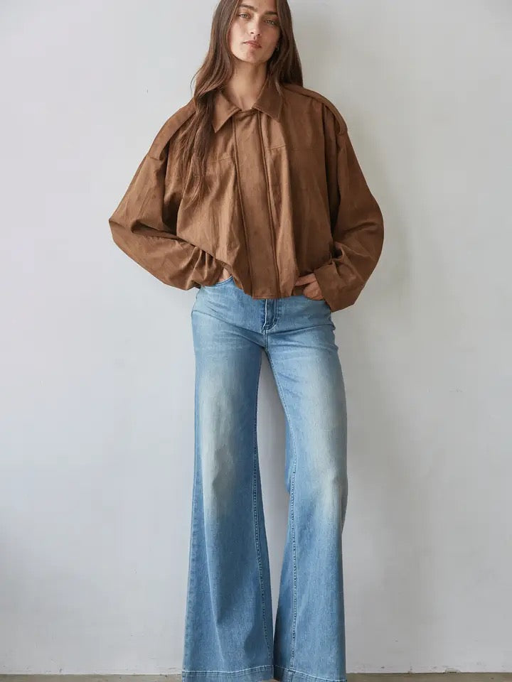 Rustic Spandex Suede Jacket