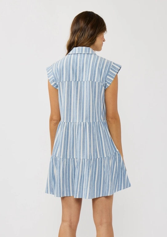 Button Down Tiered Dress