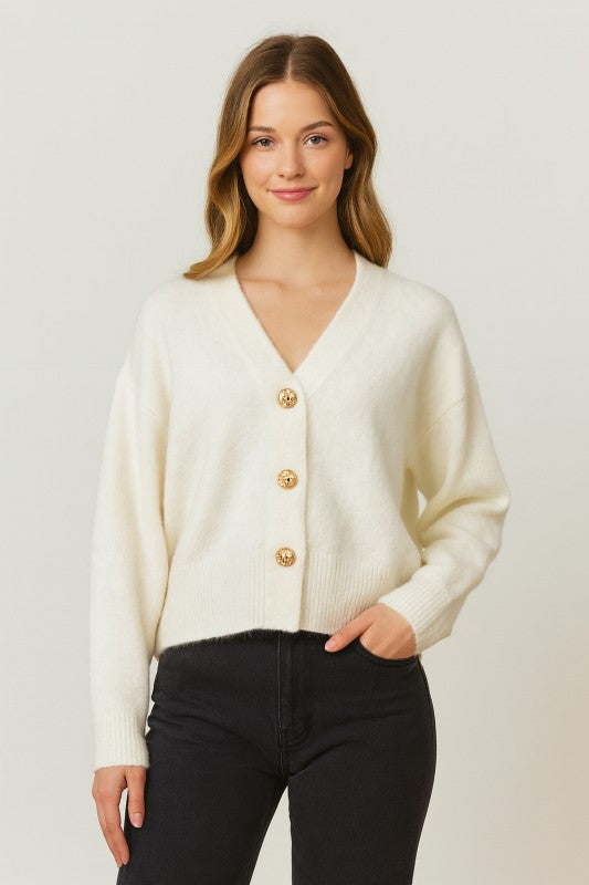 Gold Button Cardi